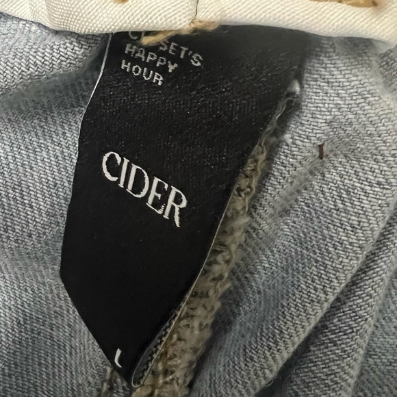 Cider Closets Happy Hour Wide-Leg Jean Pants with Drawstring Sz L - Picture 4 of 4